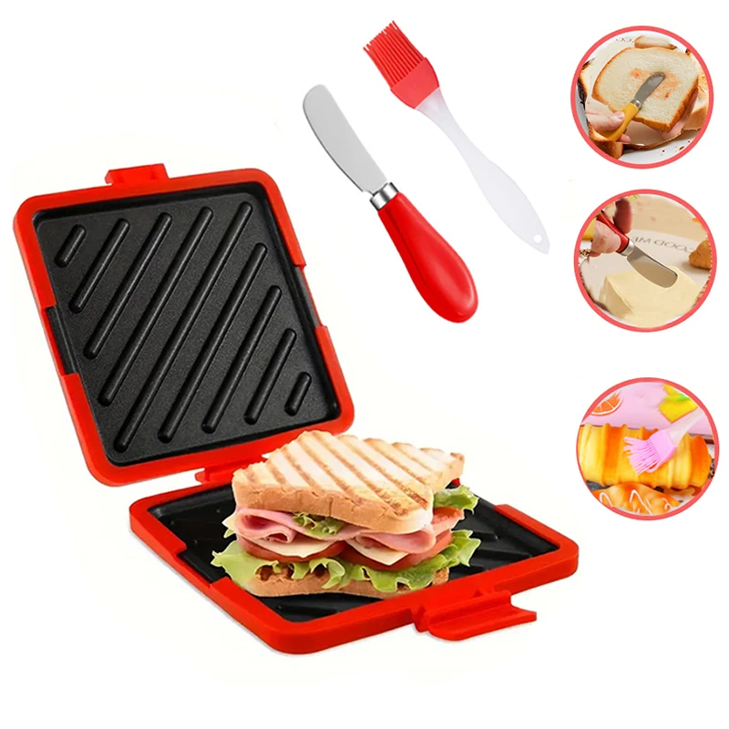 Kitchen Baking Gadgets - 3'lü Paket Gıda Sınıfı Sandviç Tost