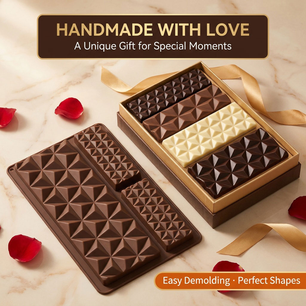 Kitchen Baking Trays - 2'si 1 Arada Silikon Çikolata Kalıbı,