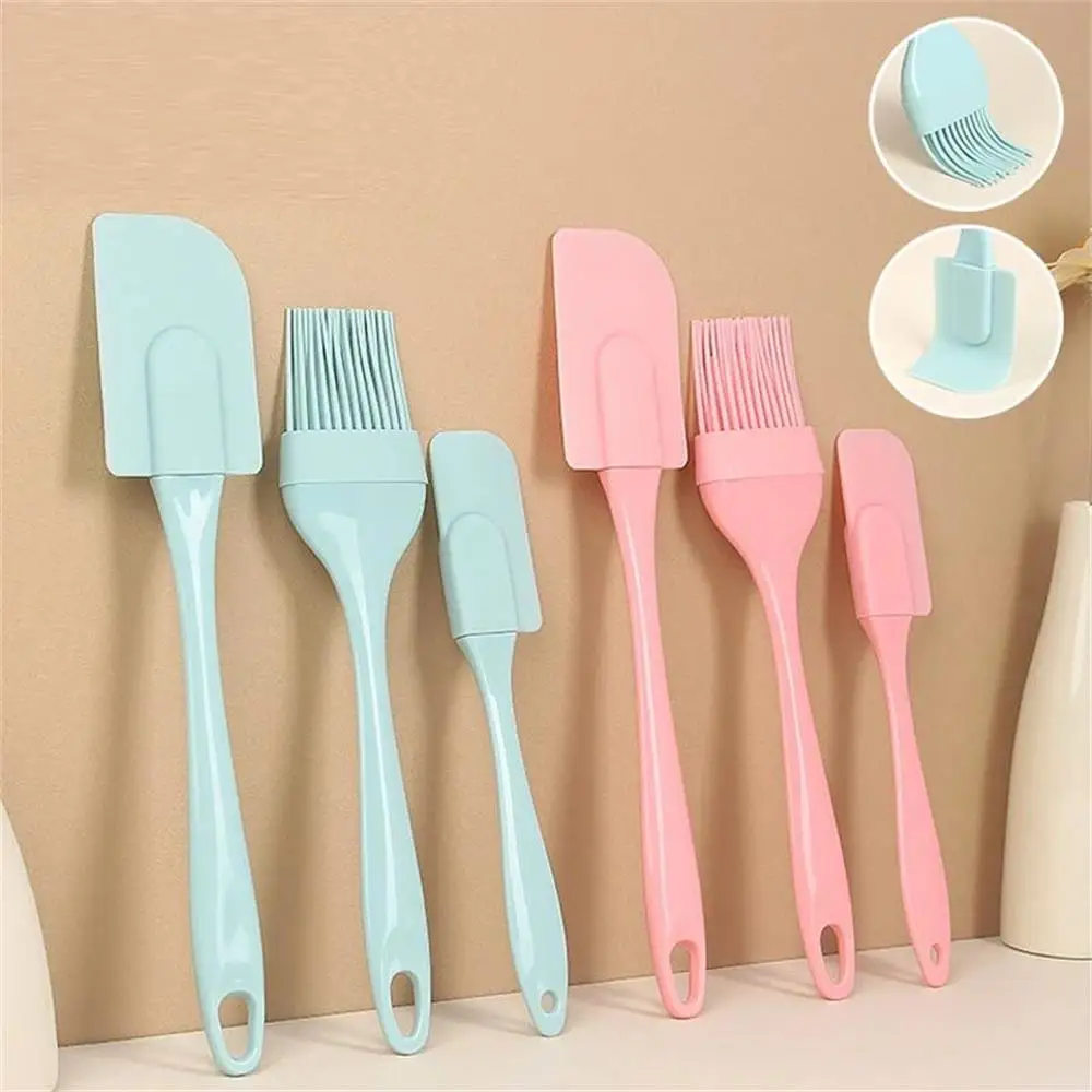 Kitchen Baking Brush - 3 adet Yapışmaz Silikon Krem Kazıyıcı