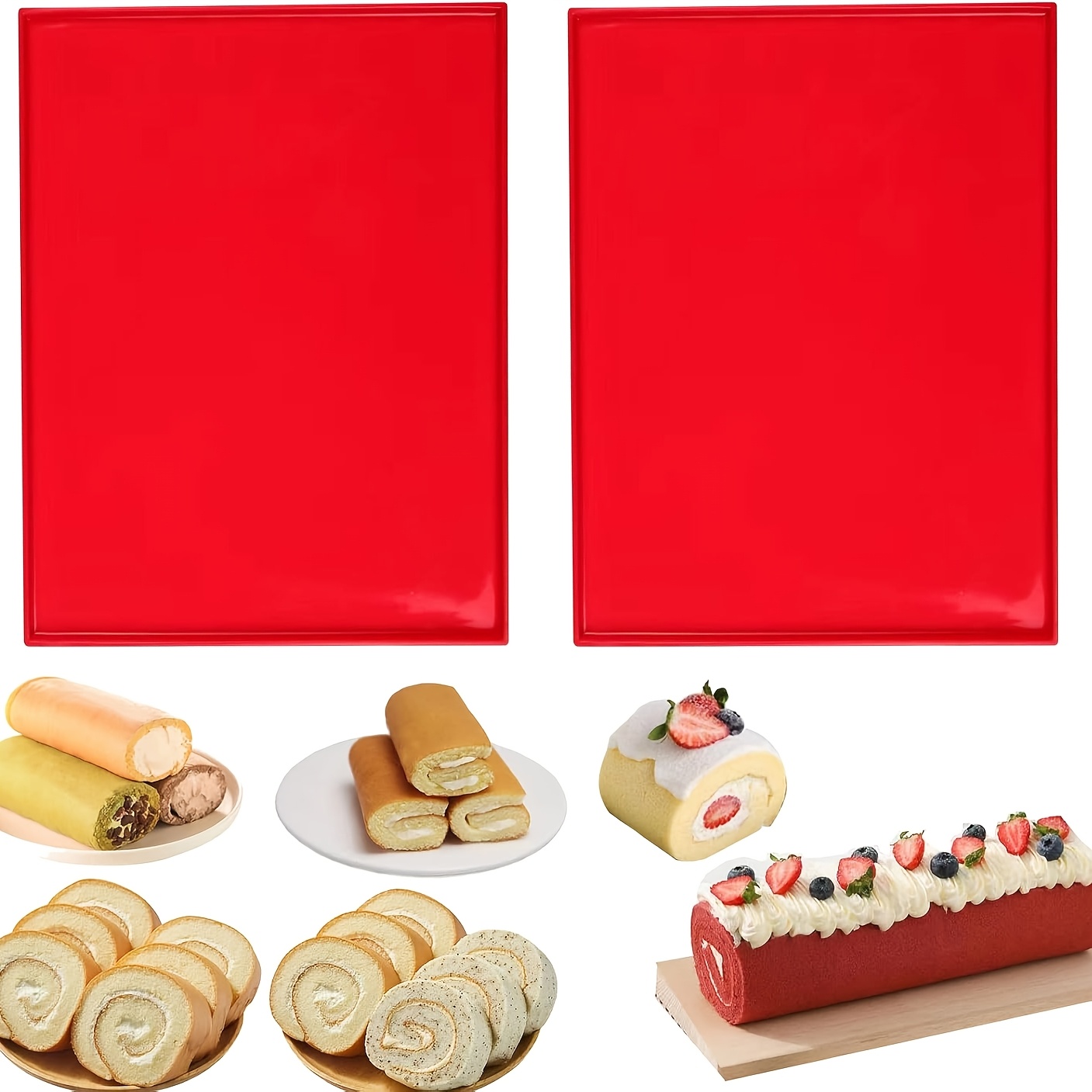 Kitchen Baking Mat - İsviçre Rulo Kekleri için 2 Silikon