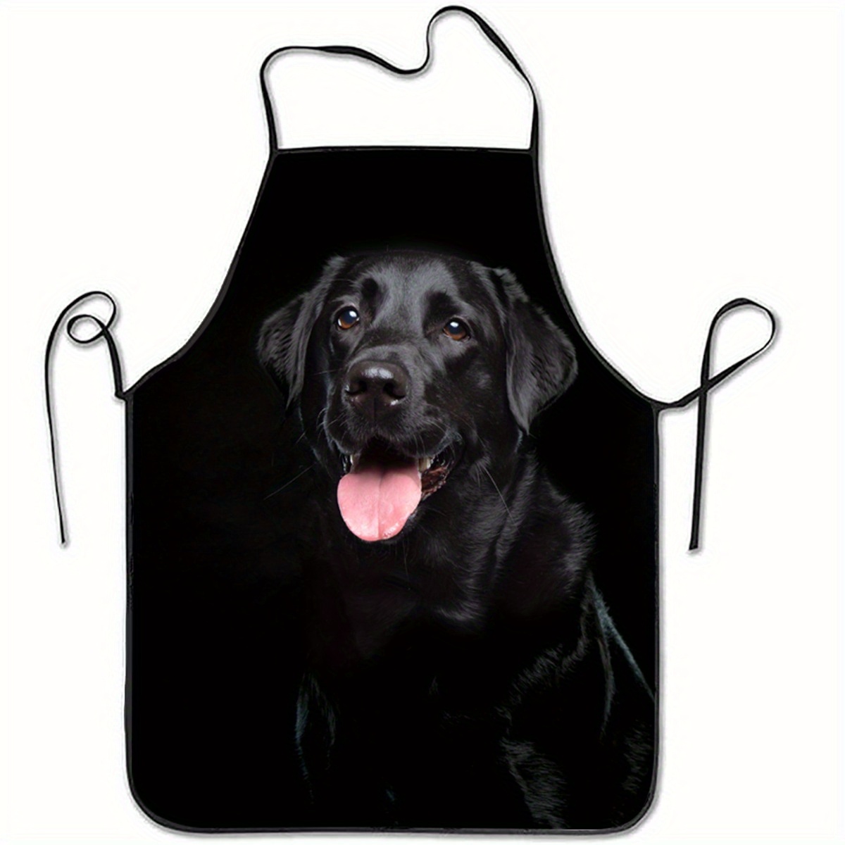 Kitchen Baking Cloth - 1 Siyah Labrador Köpek Desenli Önlük