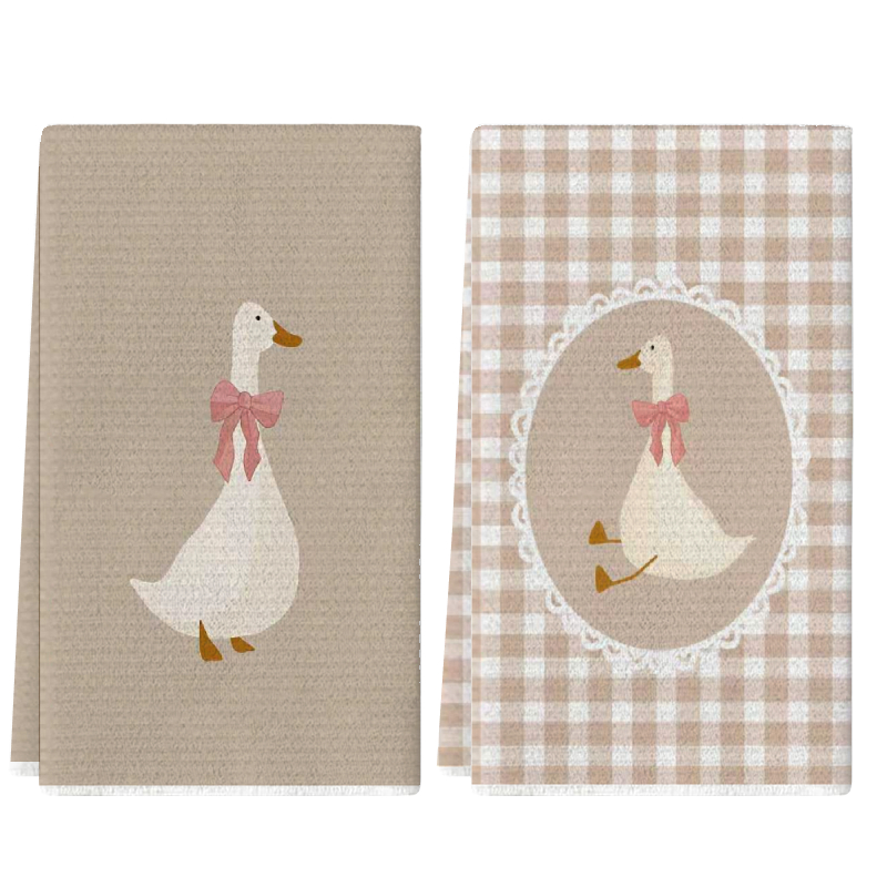 Kitchen Baking Cloth - 2 Adet, Sevimli Ördek Mutfak Havluları,