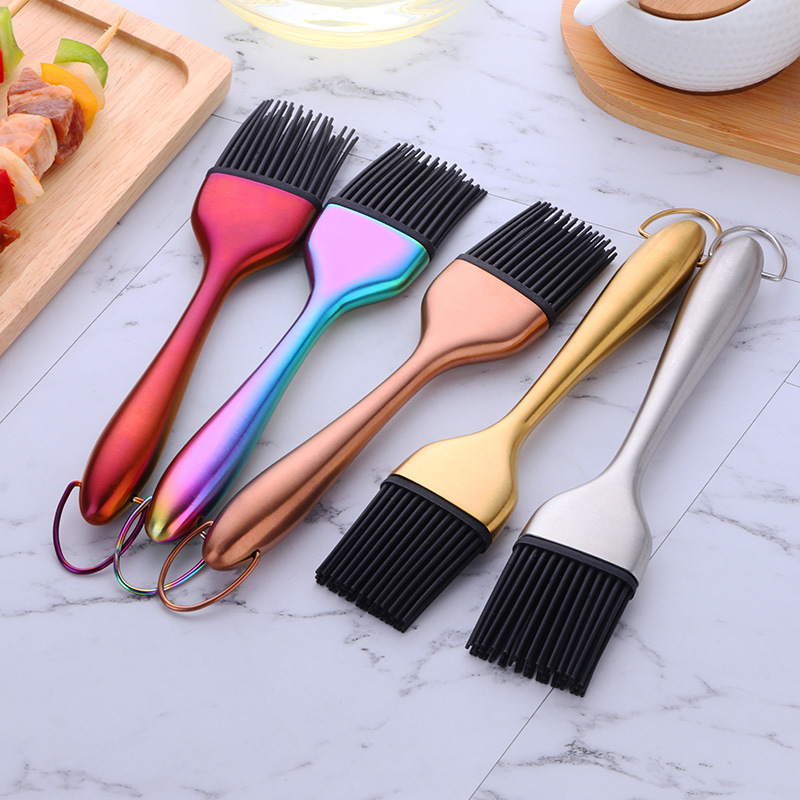 Kitchen Baking Brush - Paslanmaz Çelik Silikon Yağ Fırçası, Mutfak