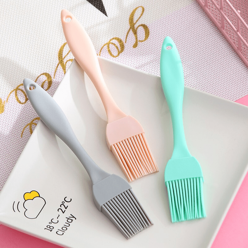 Kitchen Baking Brush - 3 parçalı silikon barbekü fırça seti,