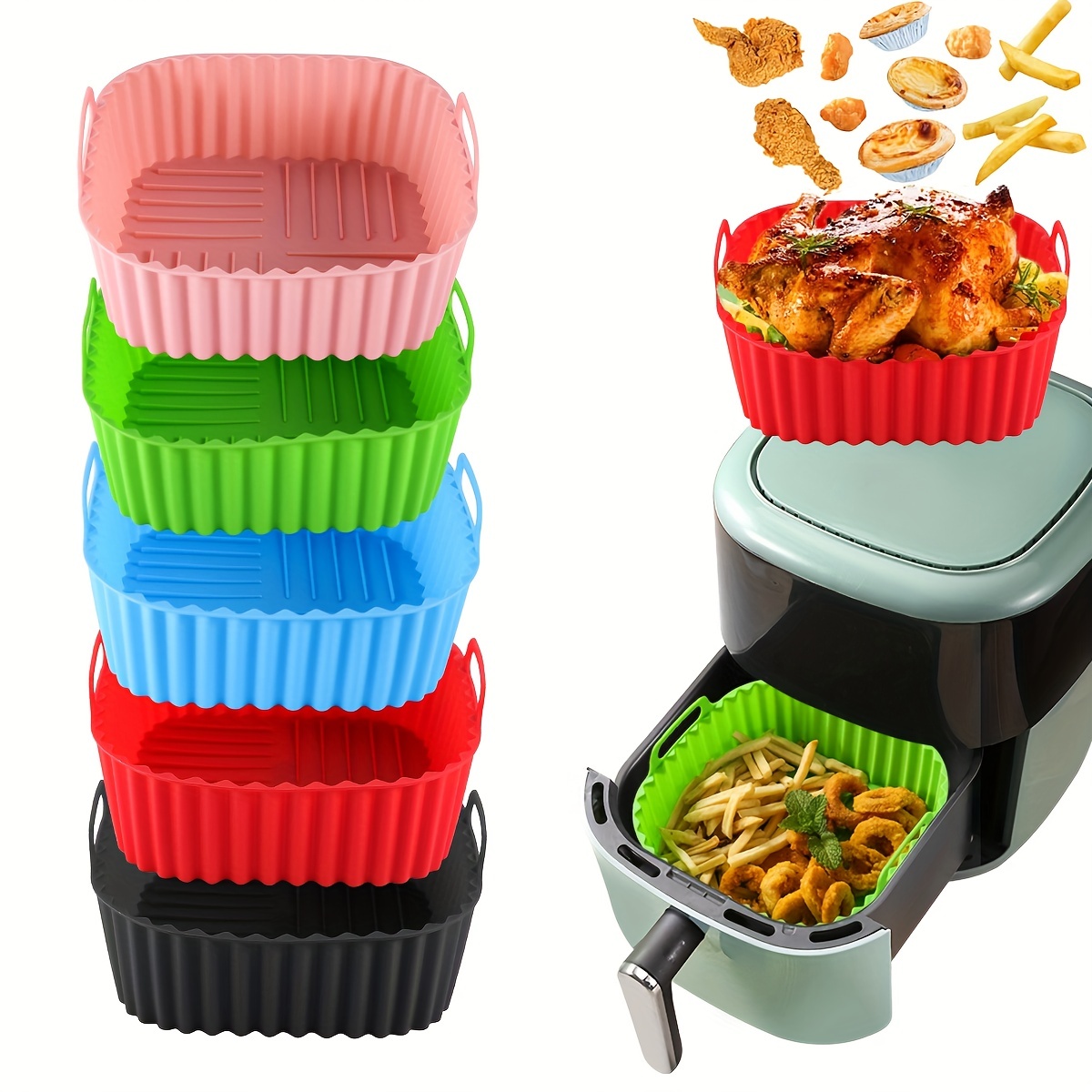 Kitchen Baking Gadgets - 1 kare silikon hava fritöz astarı