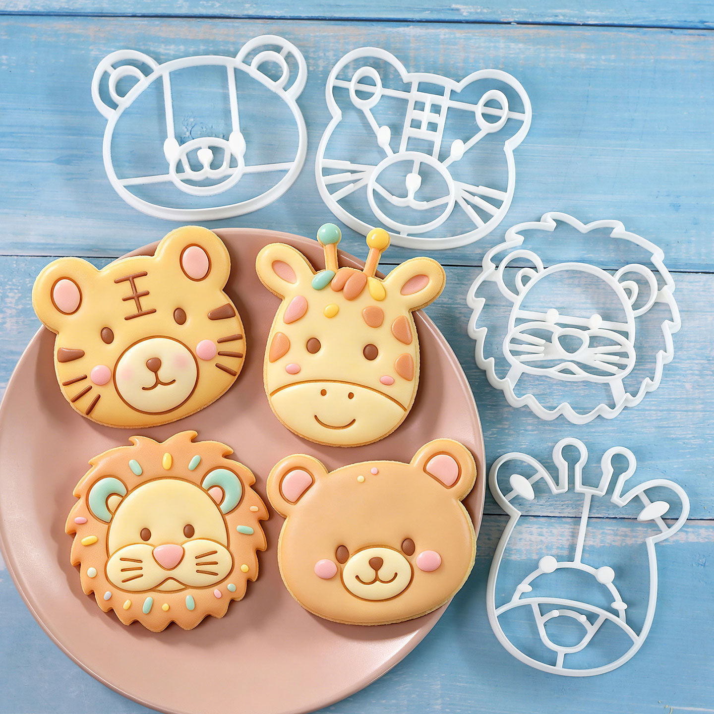 Kitchen Baking Items - 4 Parça Hayvan Figürlü Kurabiye Kalıbı