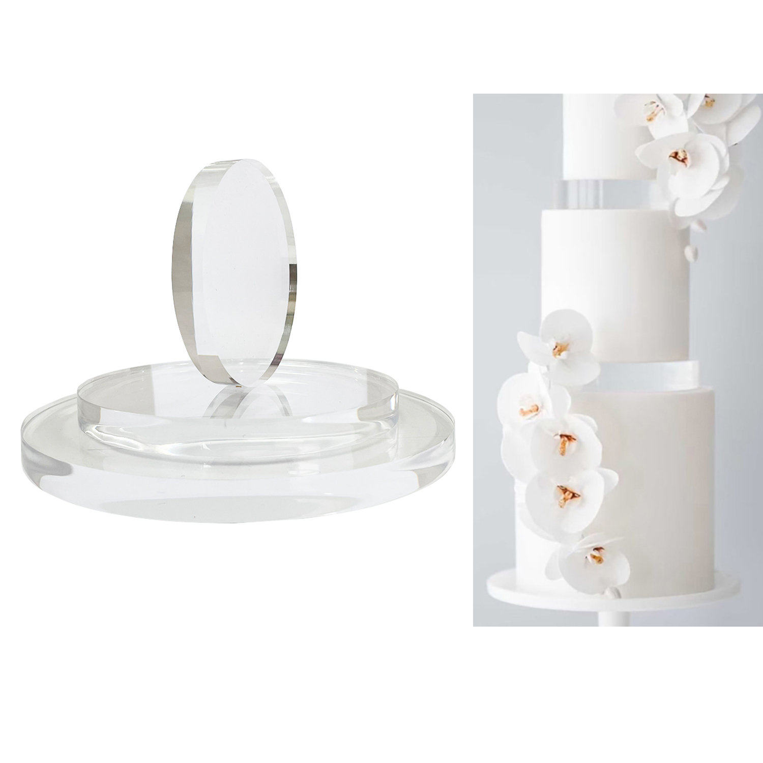 Cake Board Round - 15mm Kalın Ultra Cilalı Yuvarlak Akrilik