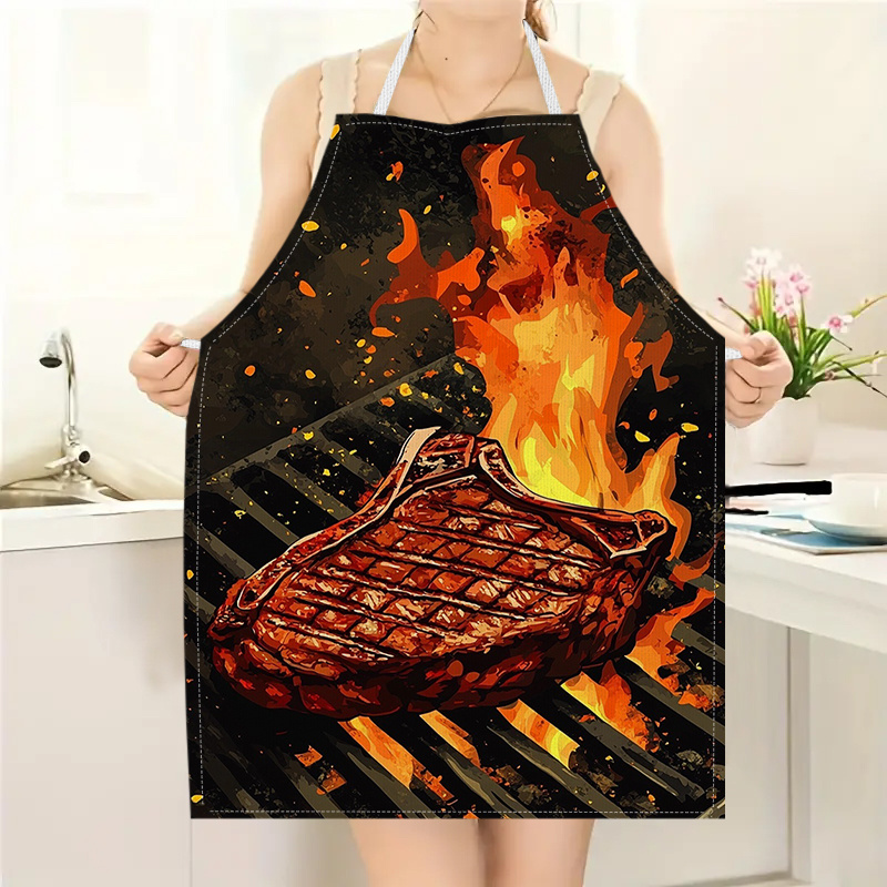 Kitchen Baking Ideas - 1 adet barbekü biftek önlüğü alev