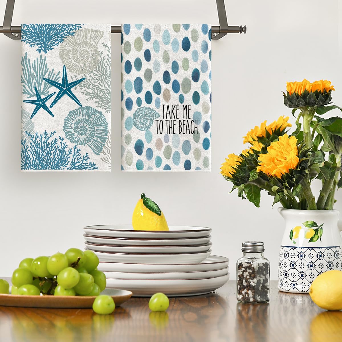 4 Adet, Çizgili Mercan Denizat - Kitchen Baking Cloth incelemesi ve fiyatı