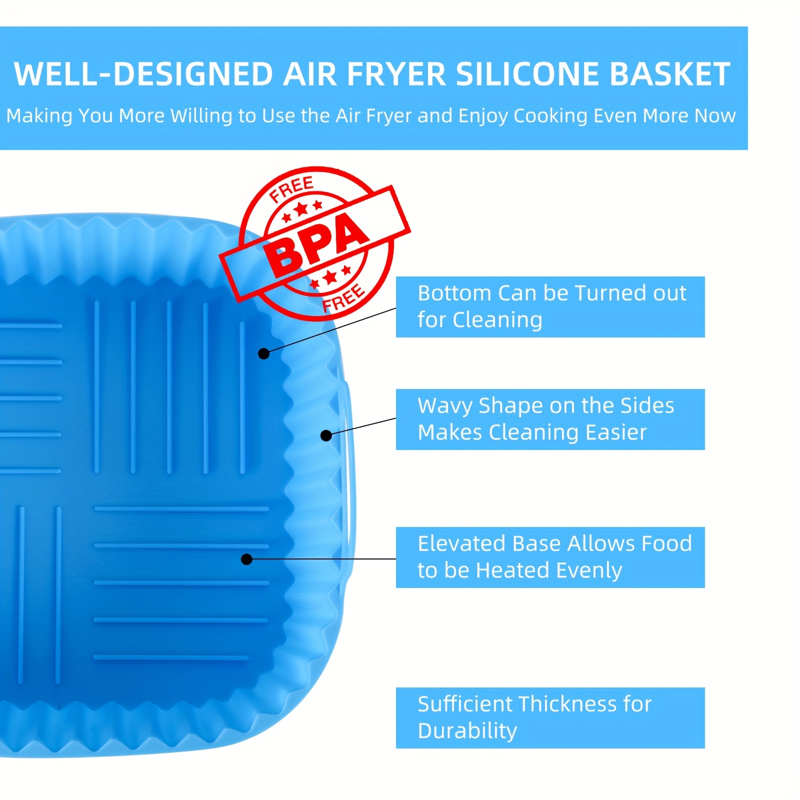 1 kare silikon hava fritöz ast - Kitchen Baking Gadgets incelemesi ve fiyatı