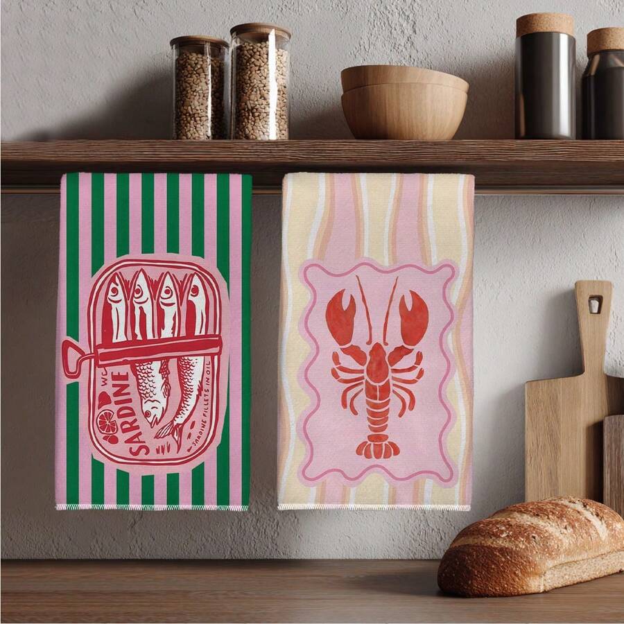 2 Adet, Pembe ve Yeşil Çizgili - Kitchen Baking Cloth incelemesi ve fiyatı